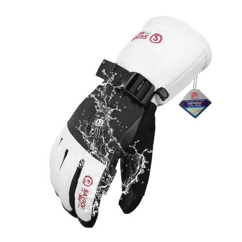 Gants chauffants ski blancs