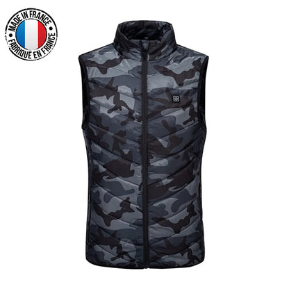 Gilet chauffant camouflage