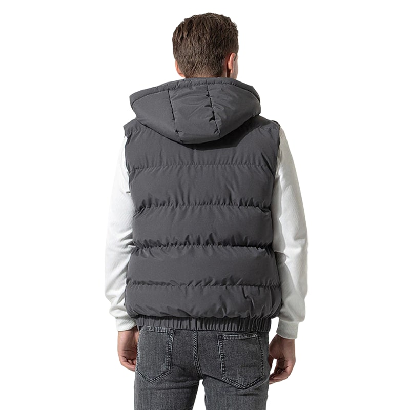 Gilet chauffant capuche gris