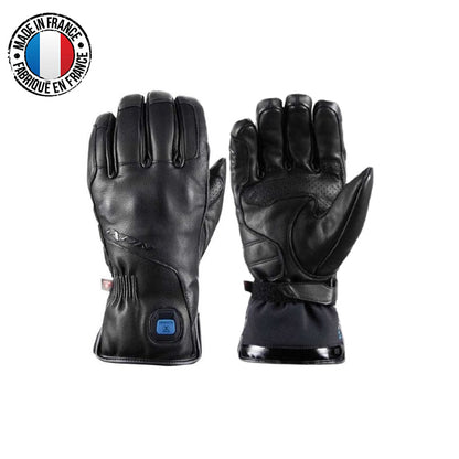 Gants chauffants moto cuir