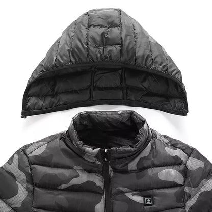 Veste chauffante camouflage gris