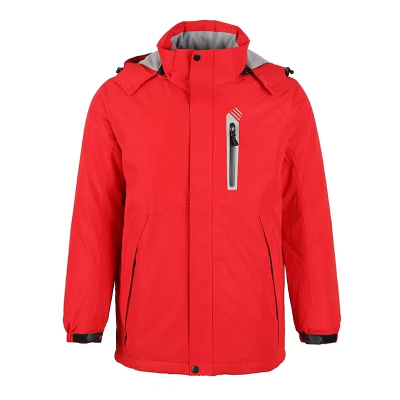 Veste chauffante coupe-vent rouge