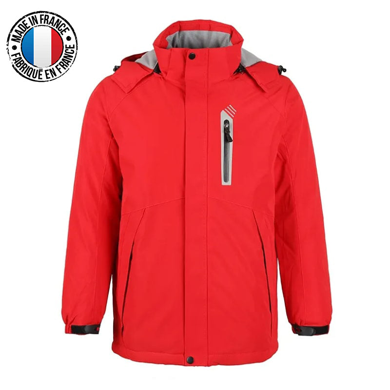 Veste chauffante coupe-vent rouge