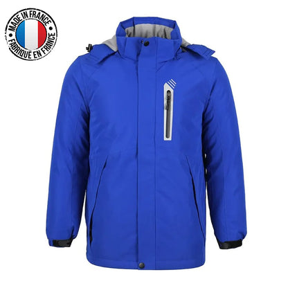 Veste chauffante coupe-vent bleue